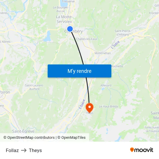 Follaz to Theys map