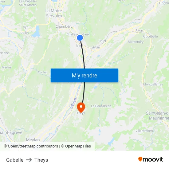 Gabelle to Theys map