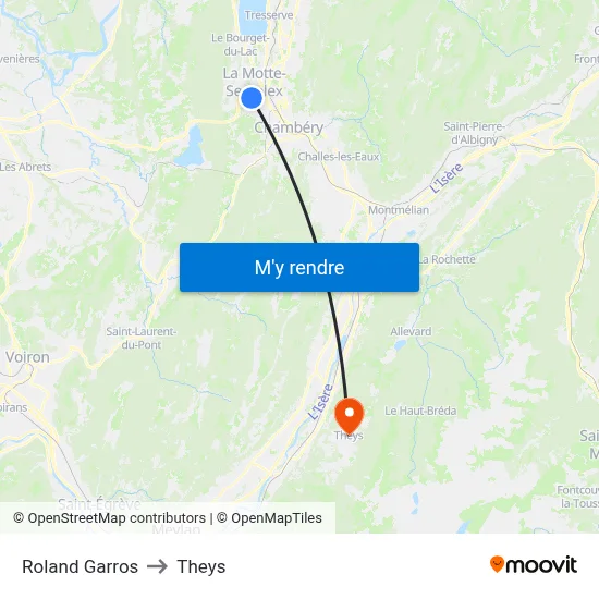 Roland Garros to Theys map