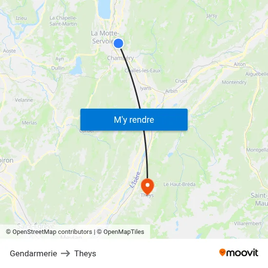 Gendarmerie to Theys map