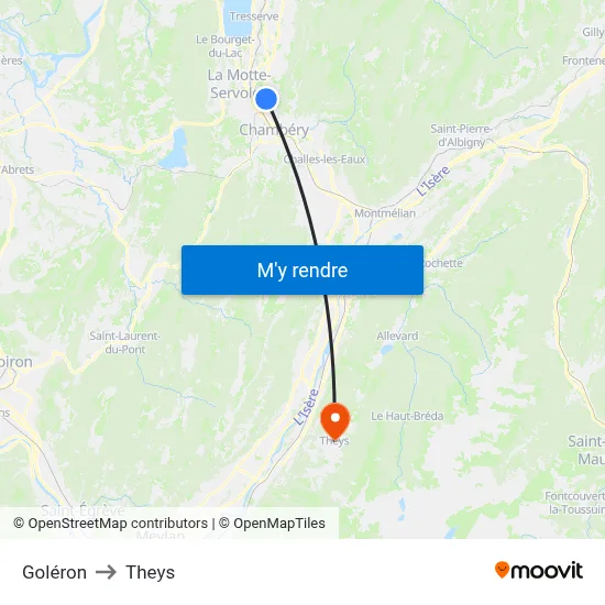 Goléron to Theys map