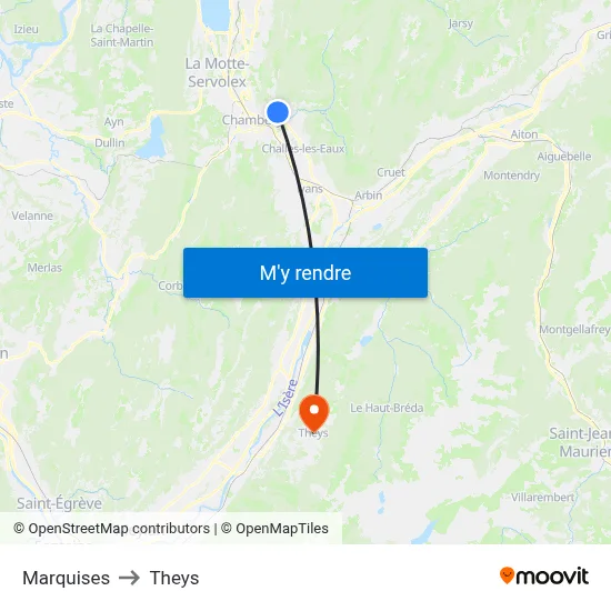 Marquises to Theys map