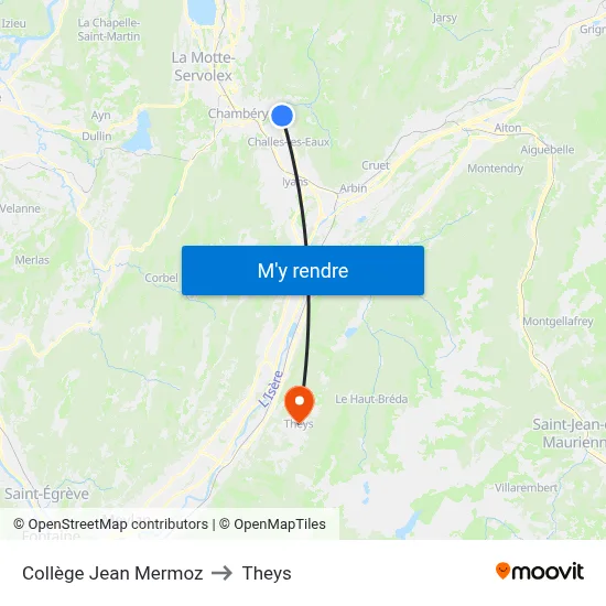 Collège Jean Mermoz to Theys map
