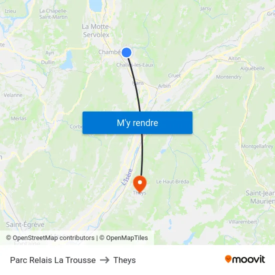 Parc Relais La Trousse to Theys map