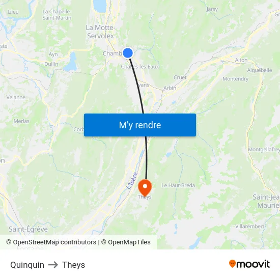 Quinquin to Theys map