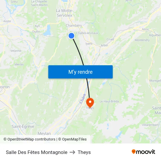 Salle Des Fêtes Montagnole to Theys map