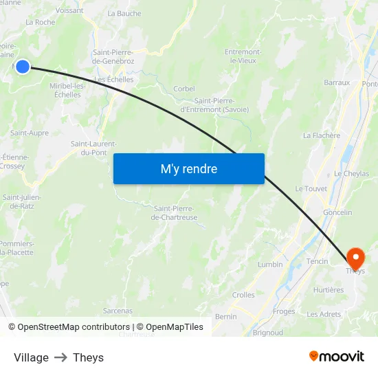 Village to Theys map