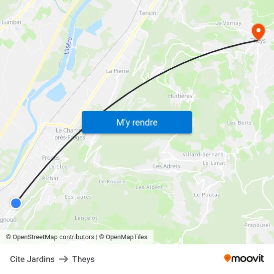 Cite Jardins to Theys map