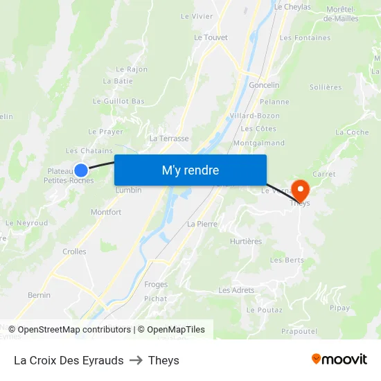 La Croix Des Eyrauds to Theys map
