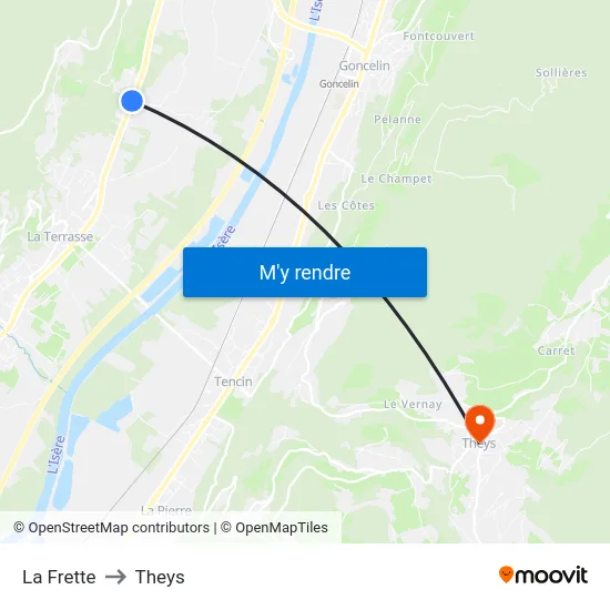 La Frette to Theys map