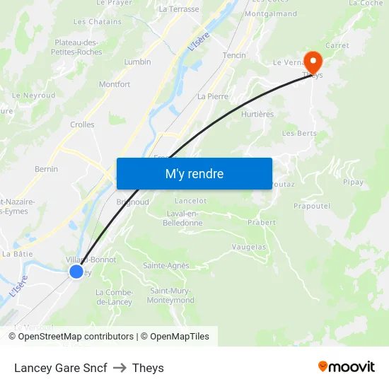 Lancey Gare Sncf to Theys map