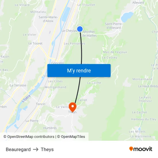 Beauregard to Theys map