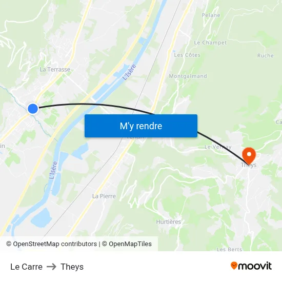Le Carre to Theys map