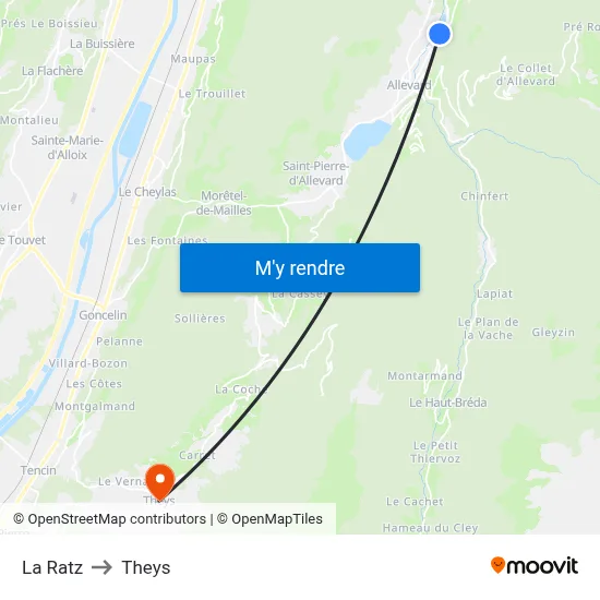 La Ratz to Theys map