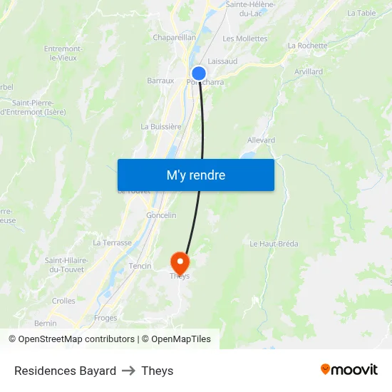 Residences Bayard to Theys map