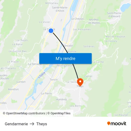 Gendarmerie to Theys map