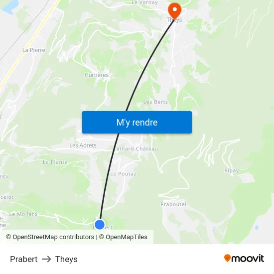 Prabert to Theys map