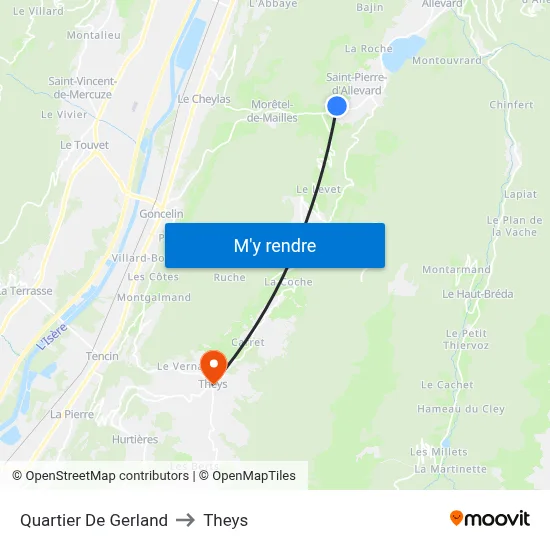 Quartier De Gerland to Theys map
