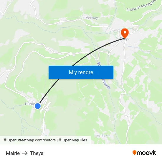 Mairie to Theys map