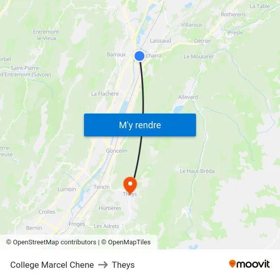 College Marcel Chene to Theys map