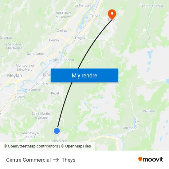 Centre Commercial to Theys map