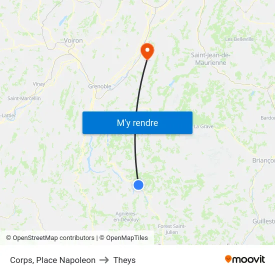 Corps, Place Napoleon to Theys map