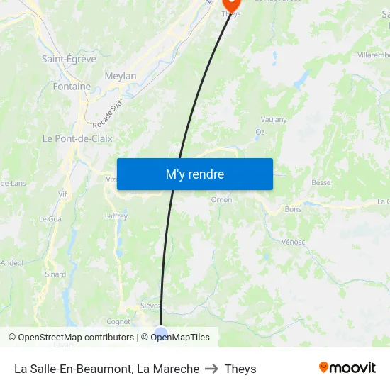 La Salle-En-Beaumont, La Mareche to Theys map