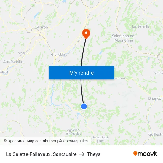 La Salette-Fallavaux, Sanctuaire to Theys map