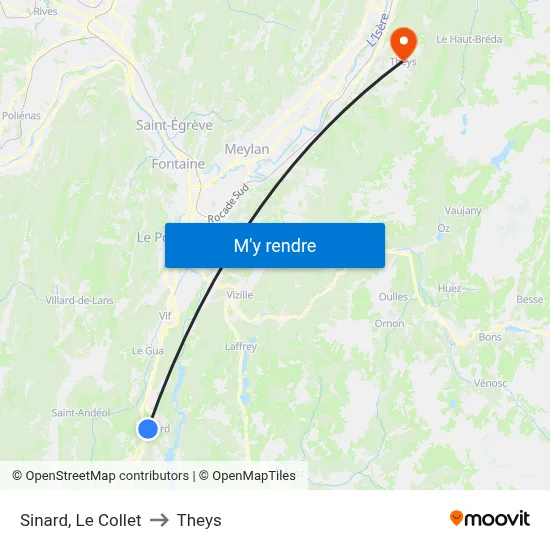 Sinard, Le Collet to Theys map
