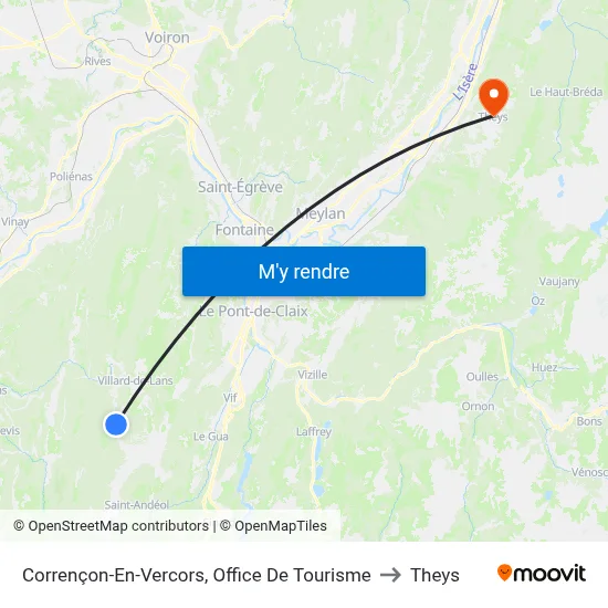 Corrençon-En-Vercors, Office De Tourisme to Theys map
