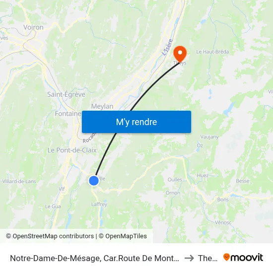 Notre-Dame-De-Mésage, Car.Route De Montaley to Theys map