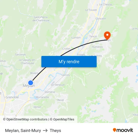 Meylan, Saint-Mury to Theys map
