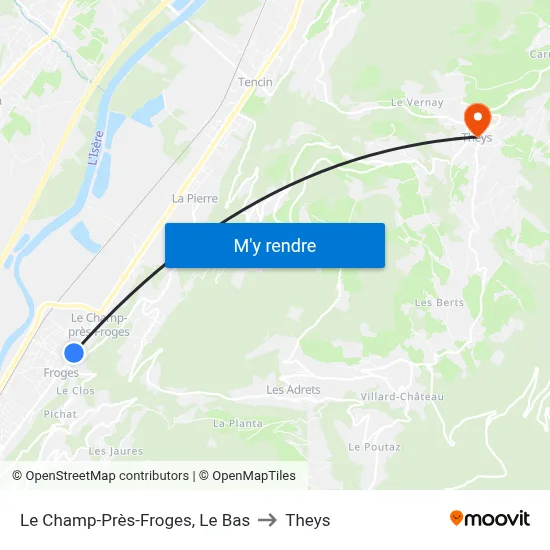Le Champ-Près-Froges, Le Bas to Theys map