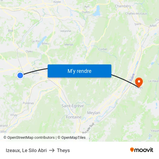 Izeaux, Le Silo Abri to Theys map