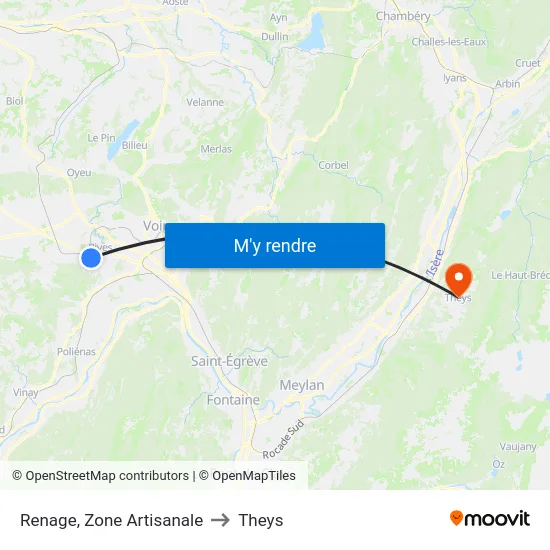 Renage, Zone Artisanale to Theys map