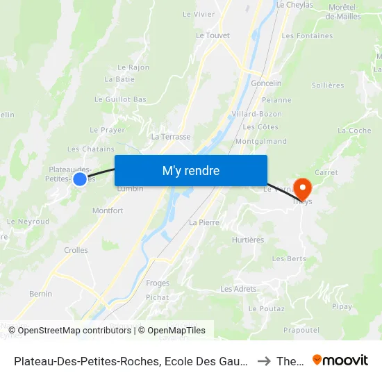 Plateau-Des-Petites-Roches, Ecole Des Gaudes to Theys map