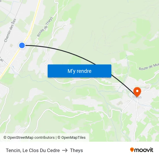 Tencin, Le Clos Du Cedre to Theys map