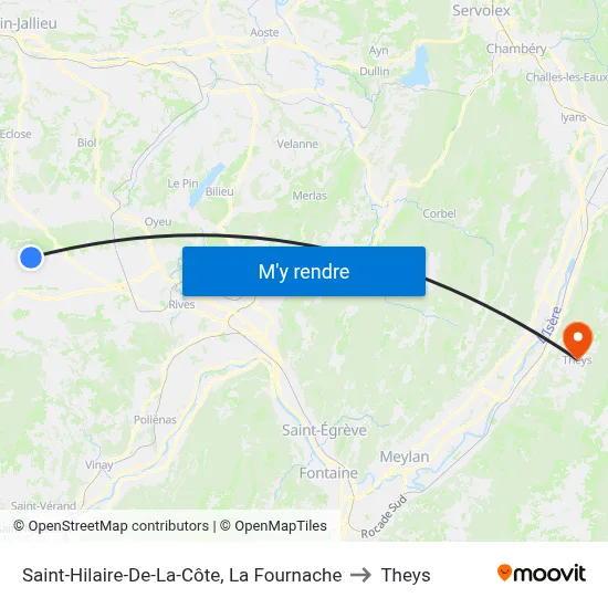 Saint-Hilaire-De-La-Côte, La Fournache to Theys map