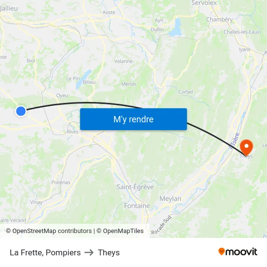 La Frette, Pompiers to Theys map