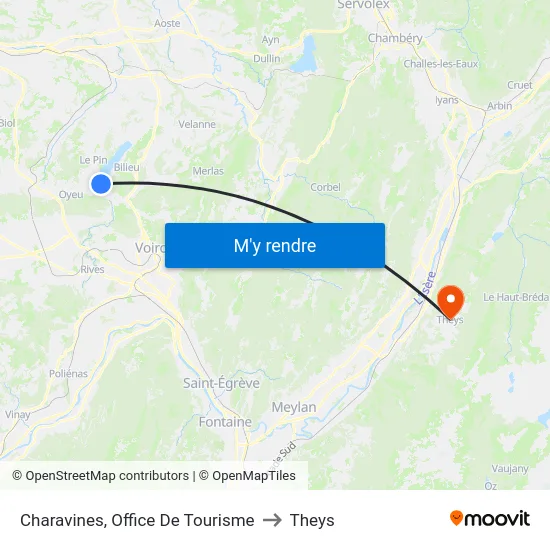 Charavines, Office De Tourisme to Theys map