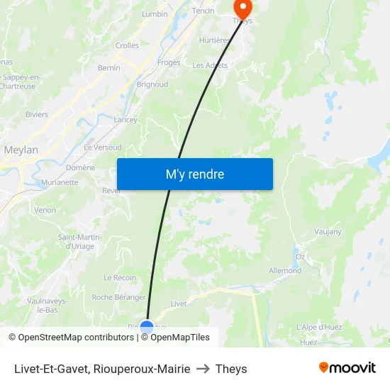 Livet-Et-Gavet, Riouperoux-Mairie to Theys map