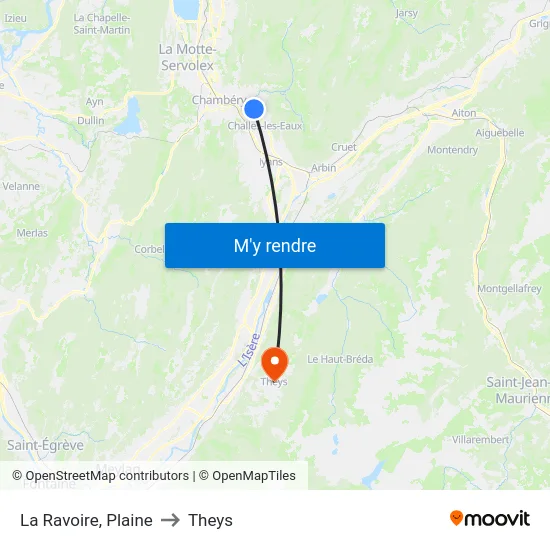 La Ravoire, Plaine to Theys map
