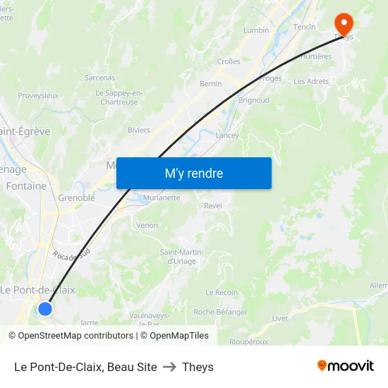 Le Pont-De-Claix, Beau Site to Theys map