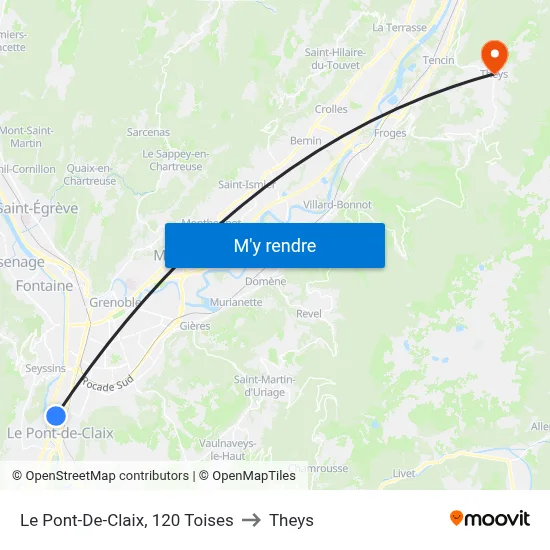 Le Pont-De-Claix, 120 Toises to Theys map