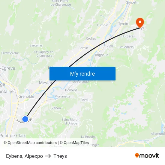 Eybens, Alpexpo to Theys map