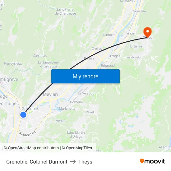 Grenoble, Colonel Dumont to Theys map
