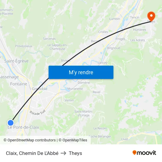 Claix, Chemin De L'Abbé to Theys map