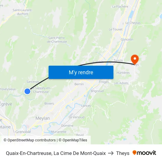 Quaix-En-Chartreuse, La Cime De Mont-Quaix to Theys map