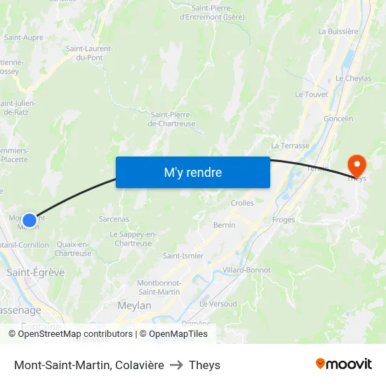 Mont-Saint-Martin, Colavière to Theys map