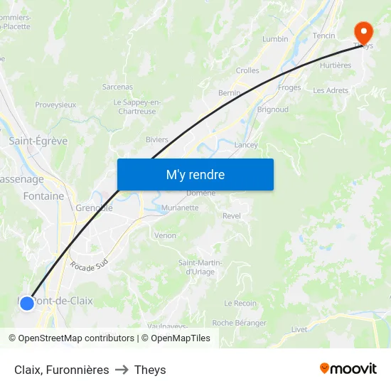 Claix, Furonnières to Theys map